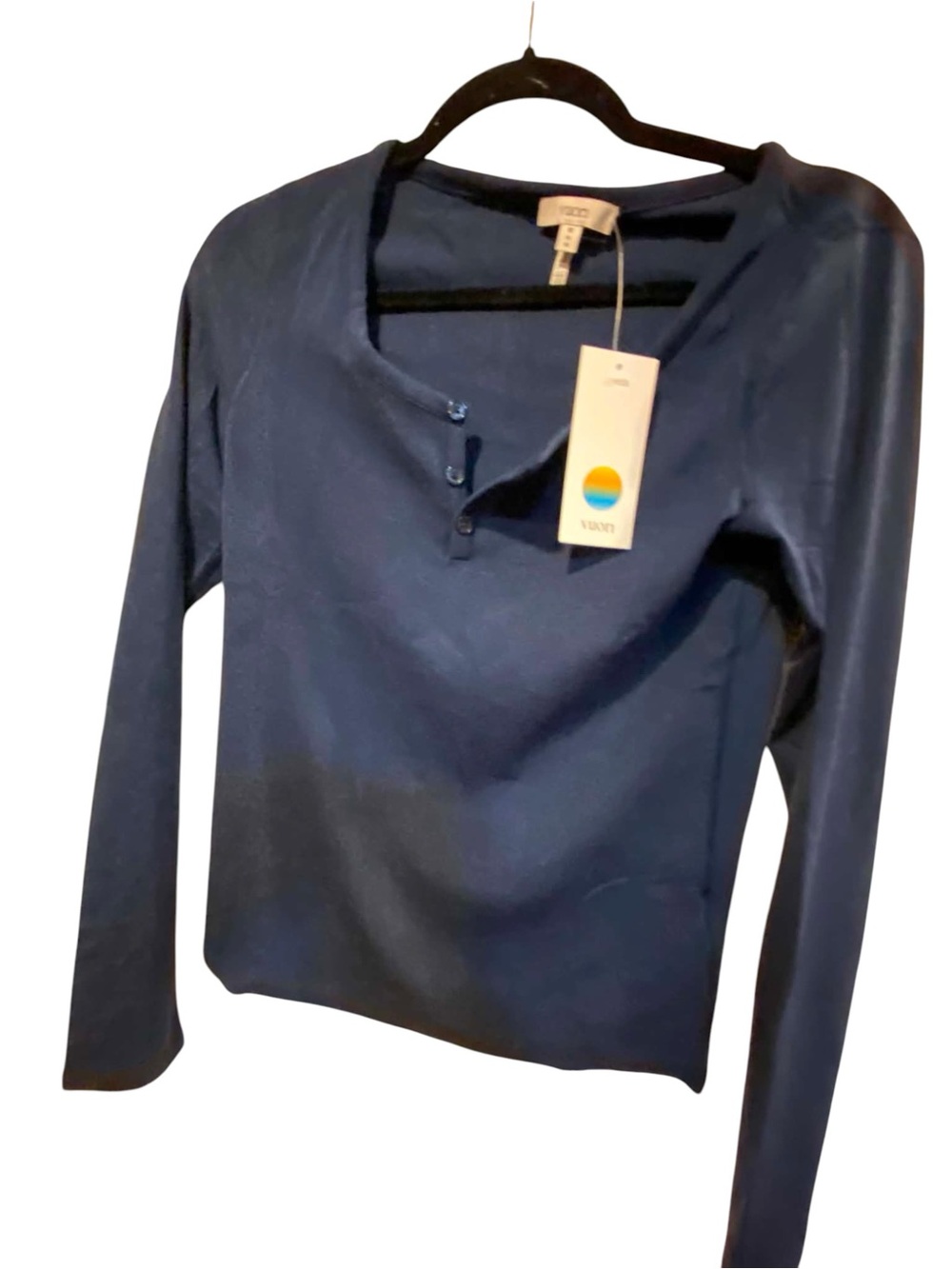 NWT Vuori Everyday Cotton Henley BLUE COAST Size Medium